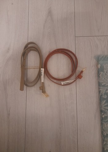 Bej Deri Kadın Kemer Tokalı 2lı yenı sıfır urun - Görsel 5