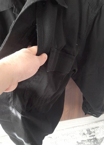 Siyah Regular Fit Keten Erkek CeketL beden - Görsel 9