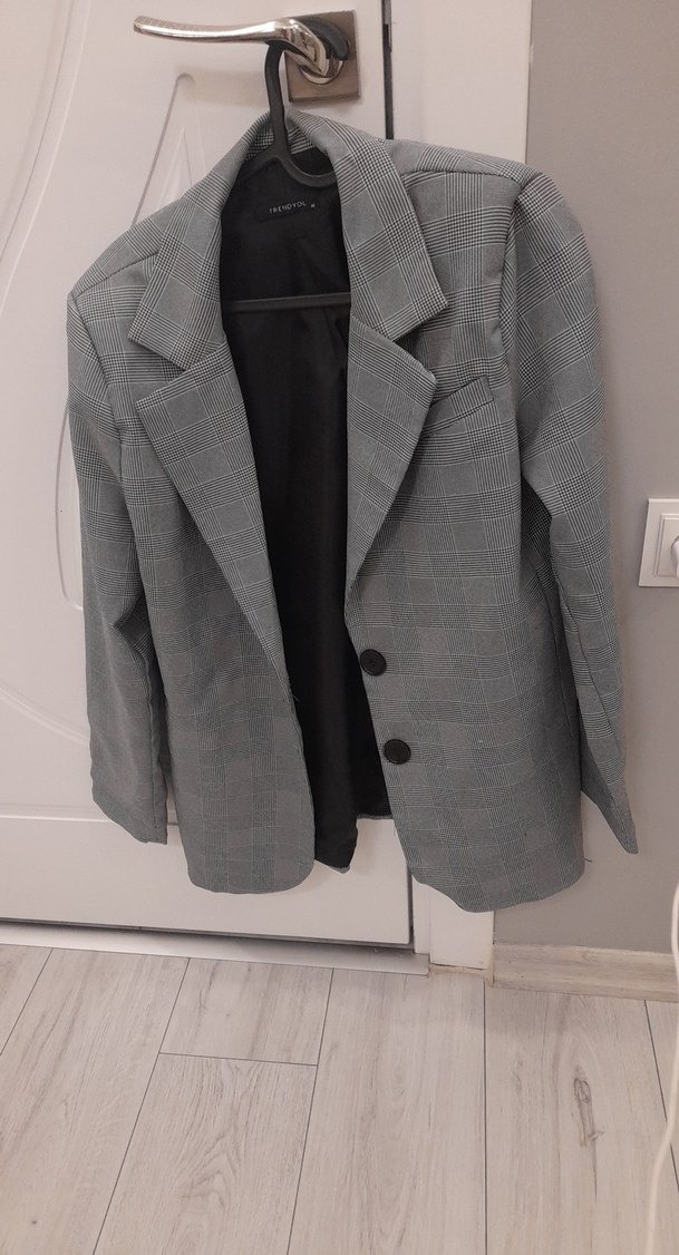 Gri Düğmeli Kadın Blazer Ceket36 beden - Görsel 5