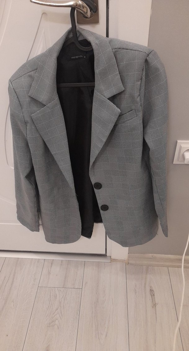 Gri Düğmeli Kadın Blazer Ceket36 beden - Görsel 2