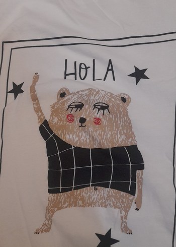 Baskılı Beyaz Tişört m beden - Görsel 3