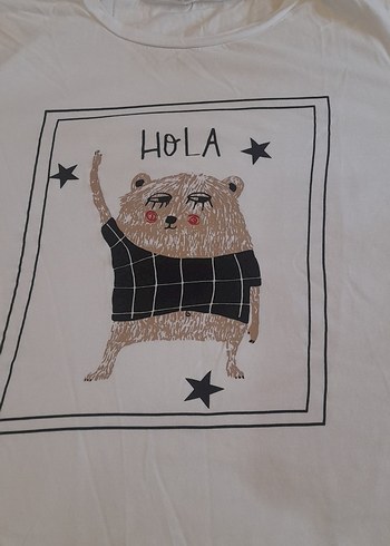 Baskılı Beyaz Tişört m beden - Görsel 9