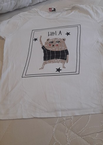 Baskılı Beyaz Tişört m beden - Görsel 7