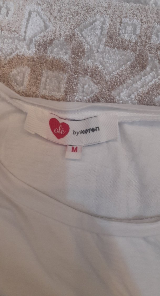 Baskılı Beyaz Tişört m beden - Görsel 2