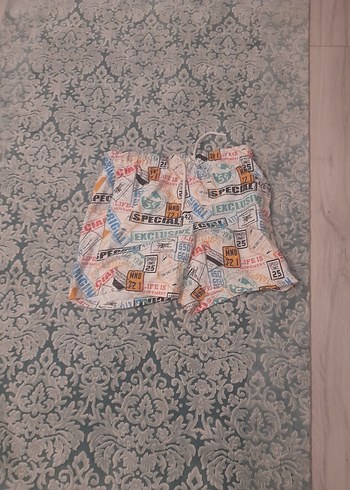 Erkek Çok Renkli Baskılı Mini Şort m beden - Görsel 5