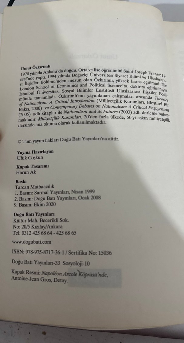 Milliyetçilik Kuramları - Umut Özkırımlı - Görsel 2