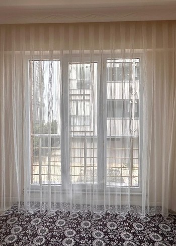 Nakışlı Beyaz Bohem Perde - Görsel 5