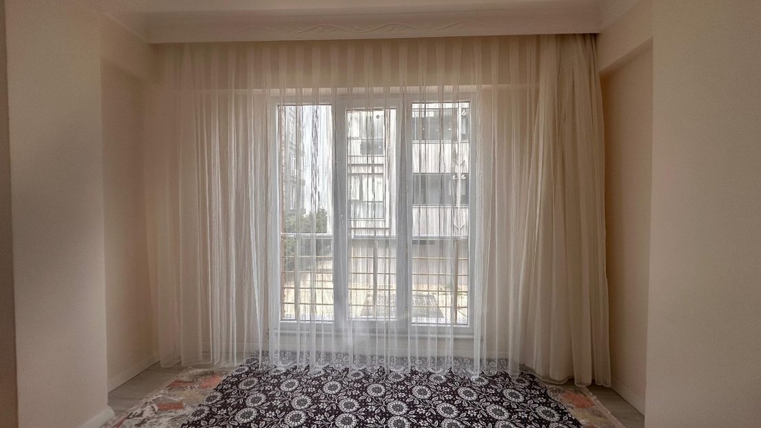 Nakışlı Beyaz Bohem Perde - Görsel 5