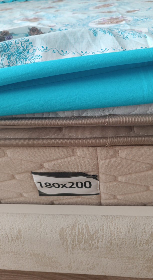 Turkuaz Baskılı Yatak Örtüsü çarşaf ve nevresim takımı yastiksiz - Görsel 5