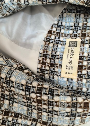 Düğmeli Midi Desenli Blazer Ceket