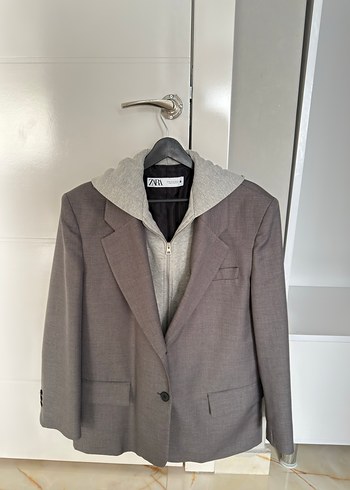 Gri Düğmeli Kadın Blazer Ceket - Görsel 5