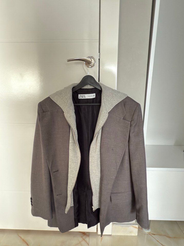 Gri Düğmeli Kadın Blazer Ceket - Görsel 3