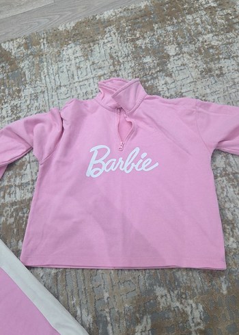 Barbie Baskılı Pembe Kız Eşofman Takımı - Görsel 3