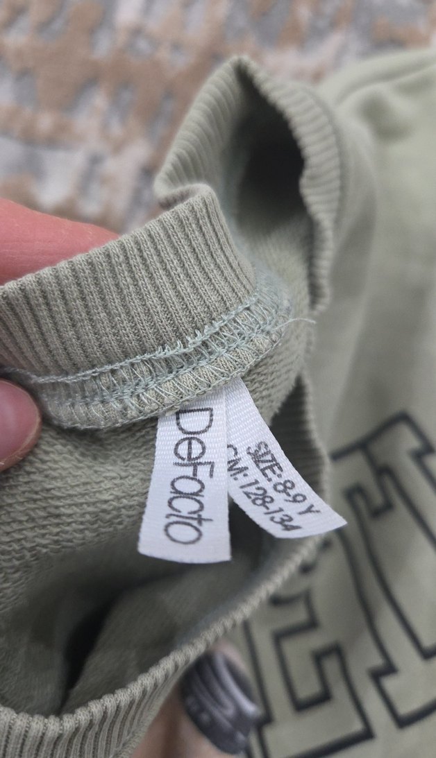 çocuk Khaki Baskılı Salaş Sweatshirt - Görsel 4