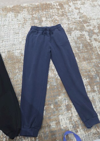 2 adet çocuk Mavi Rahat Kesim Pamuklu Eşofman Altı - Görsel 3