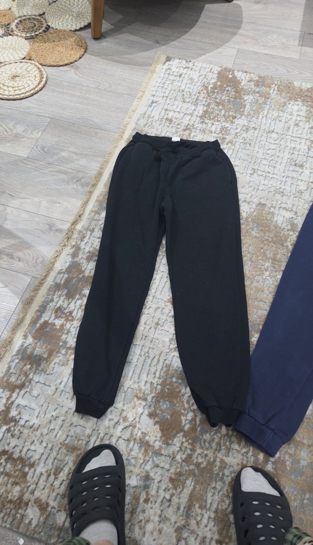 2 adet çocuk Mavi Rahat Kesim Pamuklu Eşofman Altı - Görsel 2