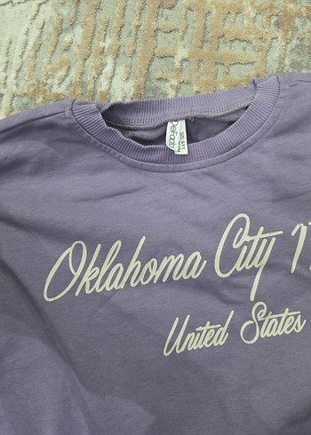 Mor Baskılı çocuk Sweatshirt - Görsel 2