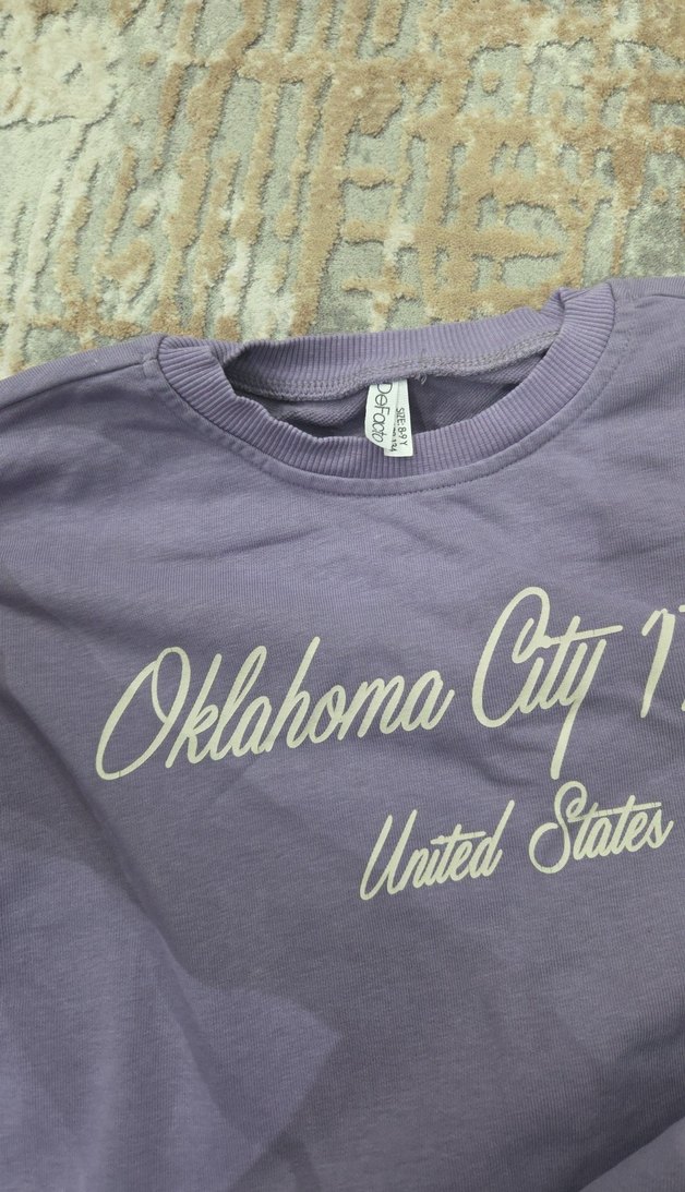 Mor Baskılı çocuk Sweatshirt - Görsel 2