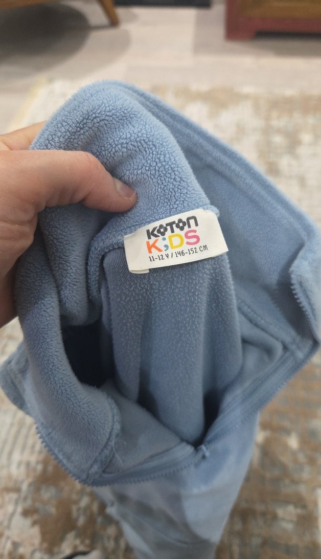 Yarım Fermuarlı Mavi çocuk Sweatshirt - Görsel 2