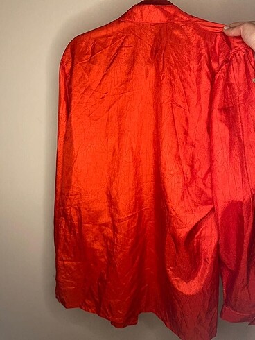 diğer Beden bordo Renk Vintage Kırmızı Gömlek