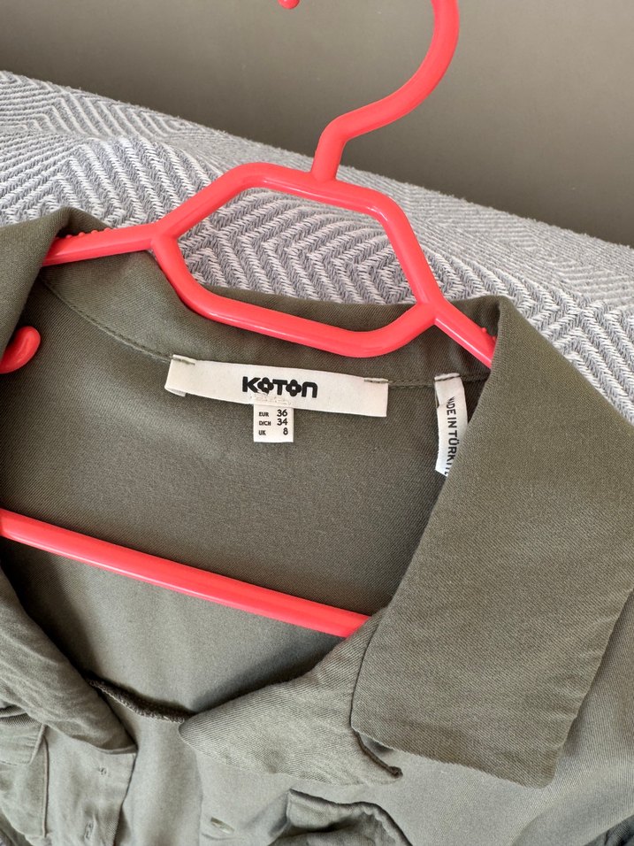 Düğmeli Khaki Kadın  Gömlek - Görsel 3