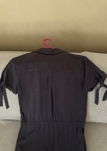 V Yaka Kemerli Gri Midi Elbise - Görsel 5