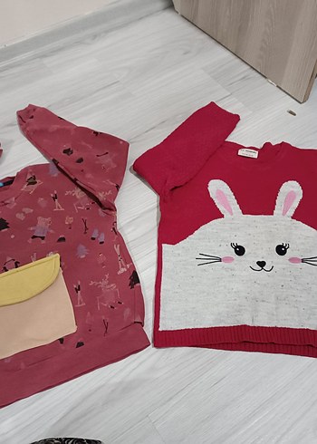 Renkli Baskılı Kız Sweatshirt