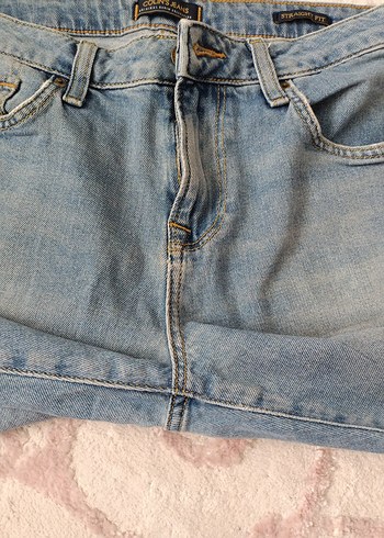 31 Beden Mavi normal Kesim Denim Şort