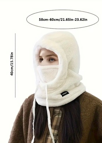 Kadın Lacivert Örgü Polar Bere - Görsel 2