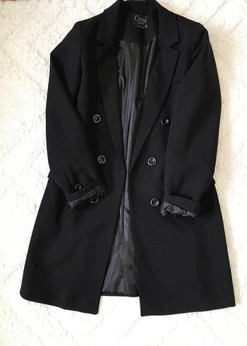Düğmeli Siyah Kadın Blazer Ceket