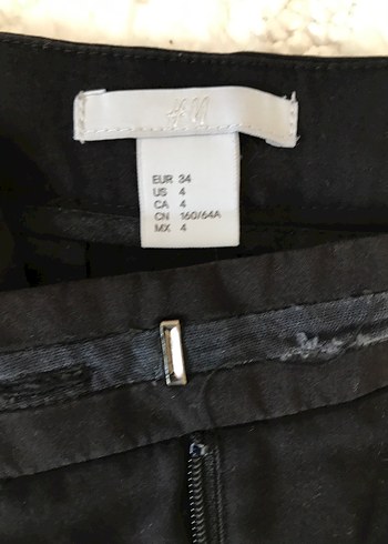 34 Beden Siyah Kemerli Kadın Kumaş Pantolon