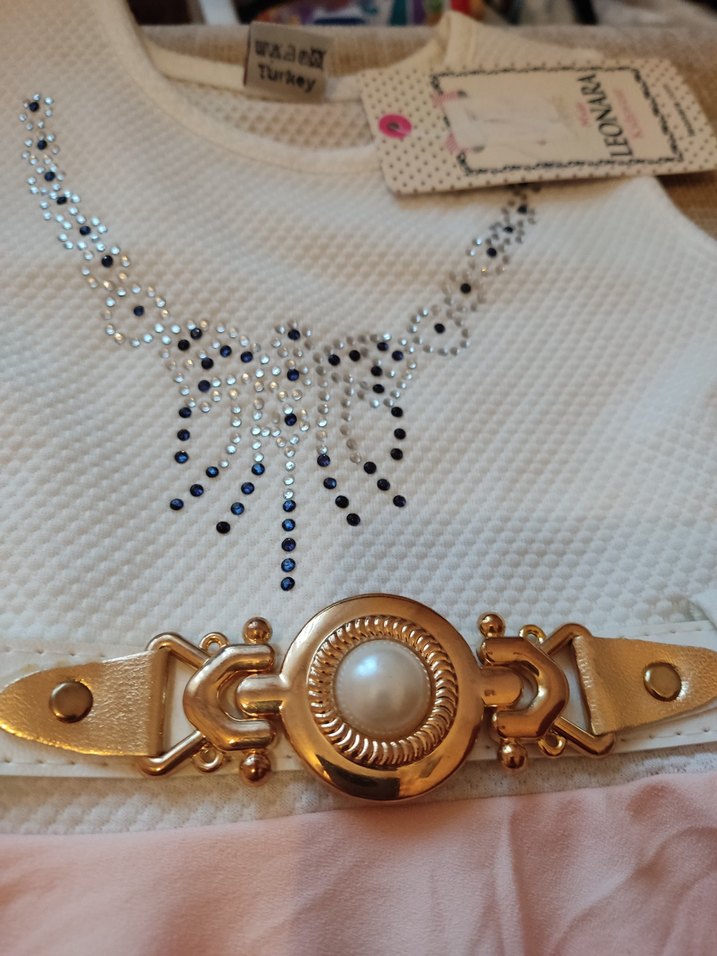 Kemerli Beyaz Kız Bolero - Görsel 4