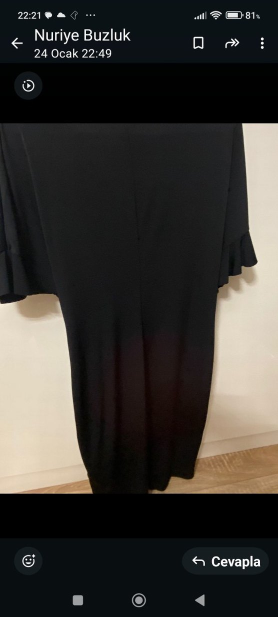 Siyah Kısa Kollu Uzun Elbise - Görsel 3
