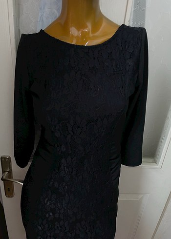 Tozlu marka dantel detaylı elbise - Görsel 3