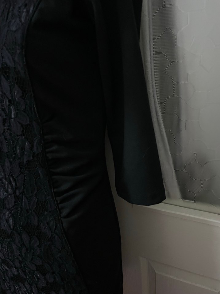 Tozlu marka dantel detaylı elbise - Görsel 4