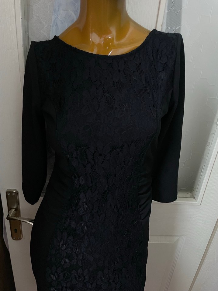 Tozlu marka dantel detaylı elbise - Görsel 3