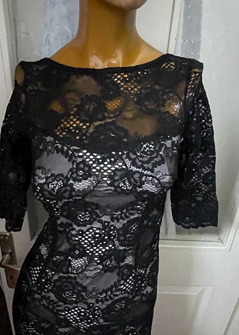 Dantel Detaylı hoş elbise - Görsel 2