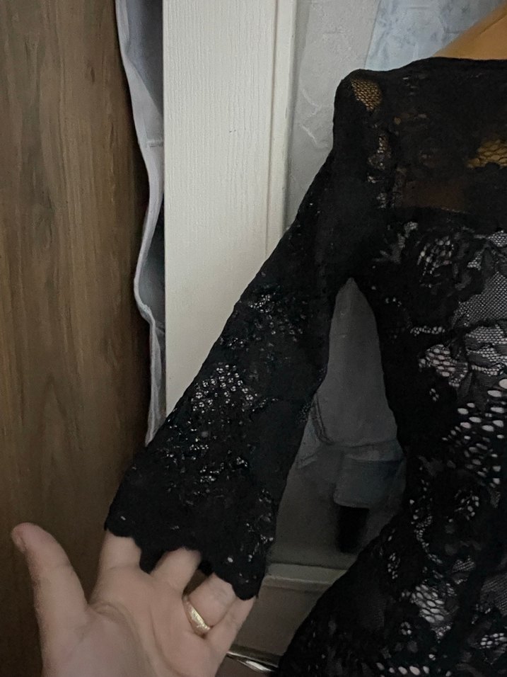 Dantel Detaylı hoş elbise - Görsel 4