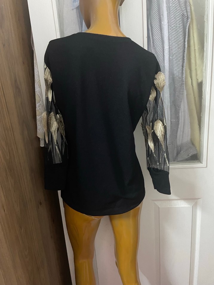 Kol detaylı hoş bluz - Görsel 5