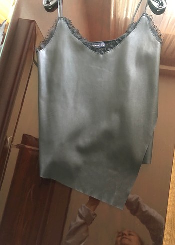 Dantelli Siyah önü seri arkası triko aşklı bluz - Görsel 2