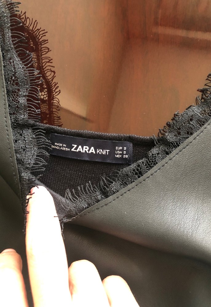 Dantelli Siyah önü seri arkası triko aşklı bluz - Görsel 4