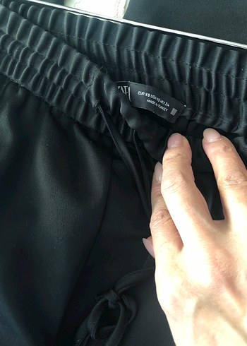 Siyah Kadın Zara jogger parlak pantolon - Görsel 3