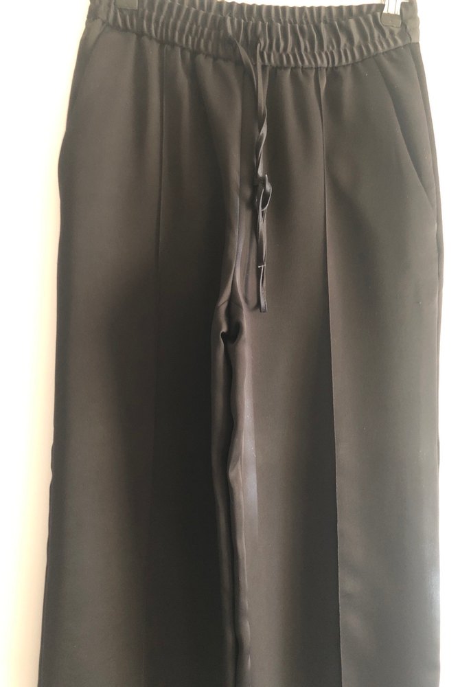 Siyah Kadın Zara jogger parlak pantolon - Görsel 2