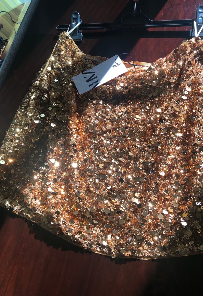 Parlak Altın Mini Etek - Görsel 2