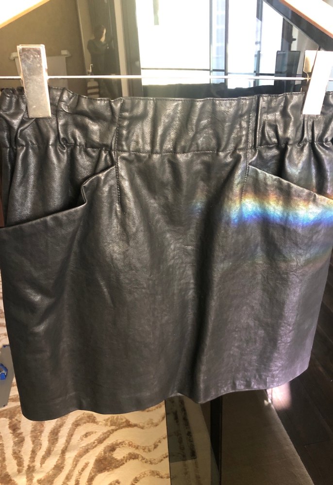 Siyah Deri Mini Etek cepli - Görsel 2