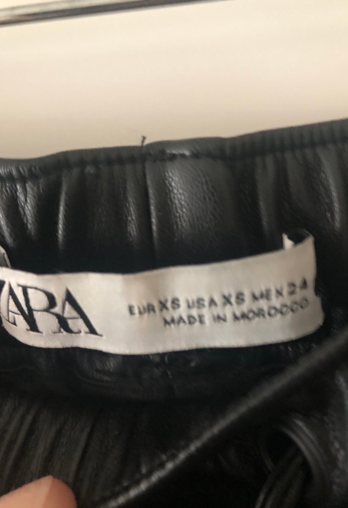 Kadın Siyah Deri  jogger pantolon - Görsel 2