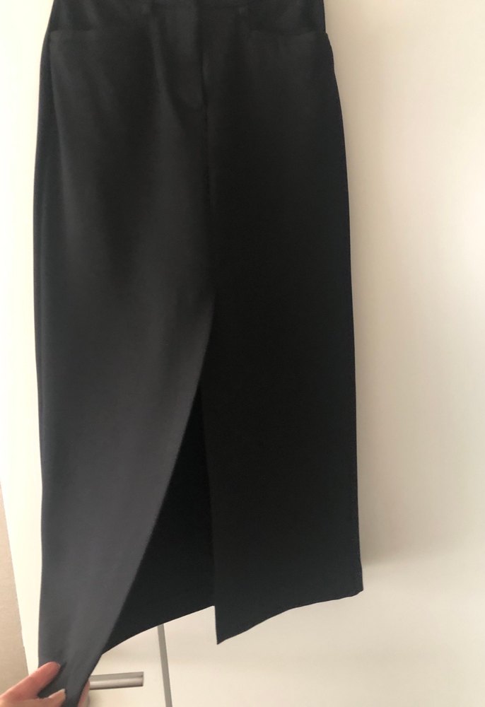 Siyah Uzun önden yırtmaçlı kalem etek - Görsel 2