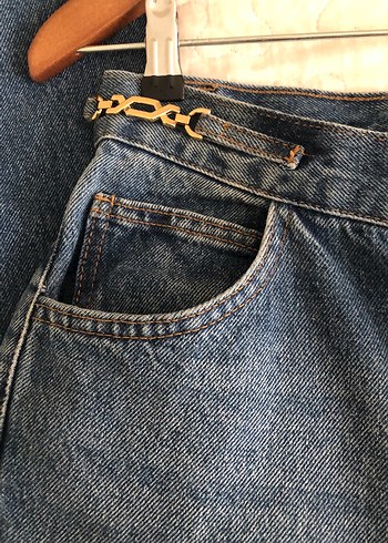 38 beden kemer detaylı mavi branş - Görsel 3