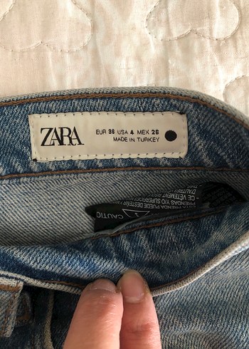 Kadın mavi tenk rahat kesim yüksek bel kendinden hafif parlak - Görsel 2