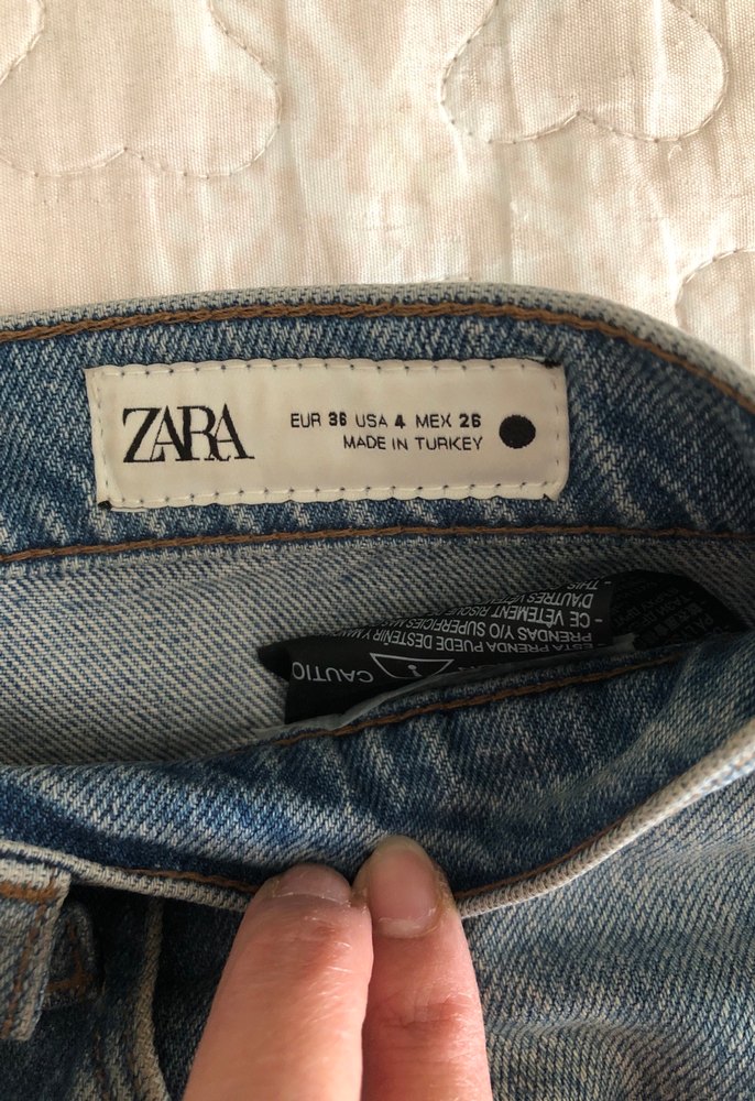 Kadın mavi tenk rahat kesim yüksek bel kendinden hafif parlak - Görsel 2